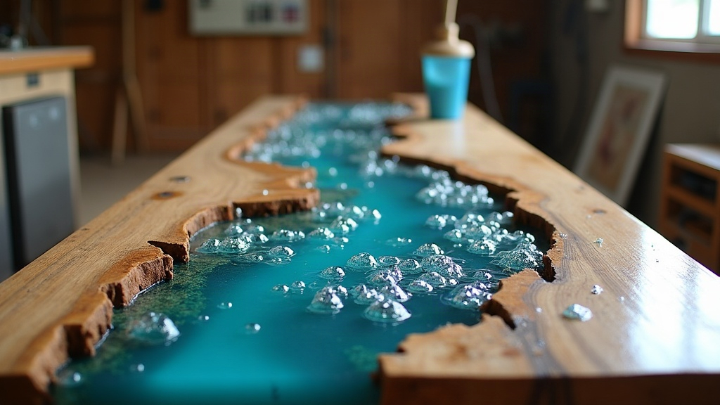 Fixing Epoxy Resin Bubbles in Deep Pour River Tables After Curing